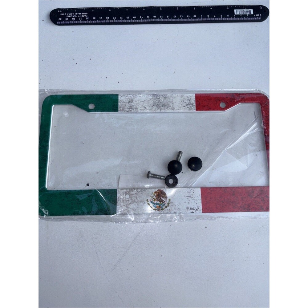 Vintage Mexico Flag License Plate Cover